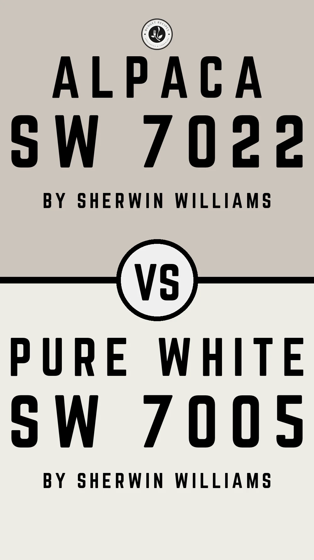 Alpaca SW 7022 vs Pure White SW 7005