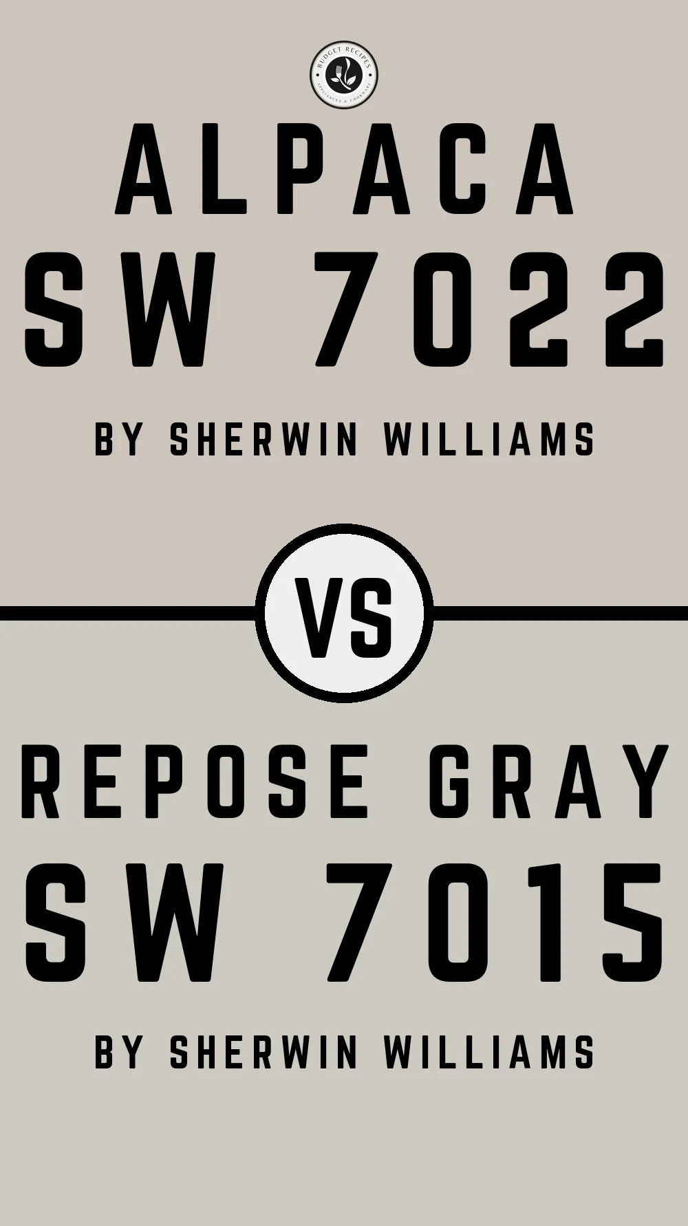 Alpaca by Sherwin Williams SW 7022 vs Repose Gray SW 7015