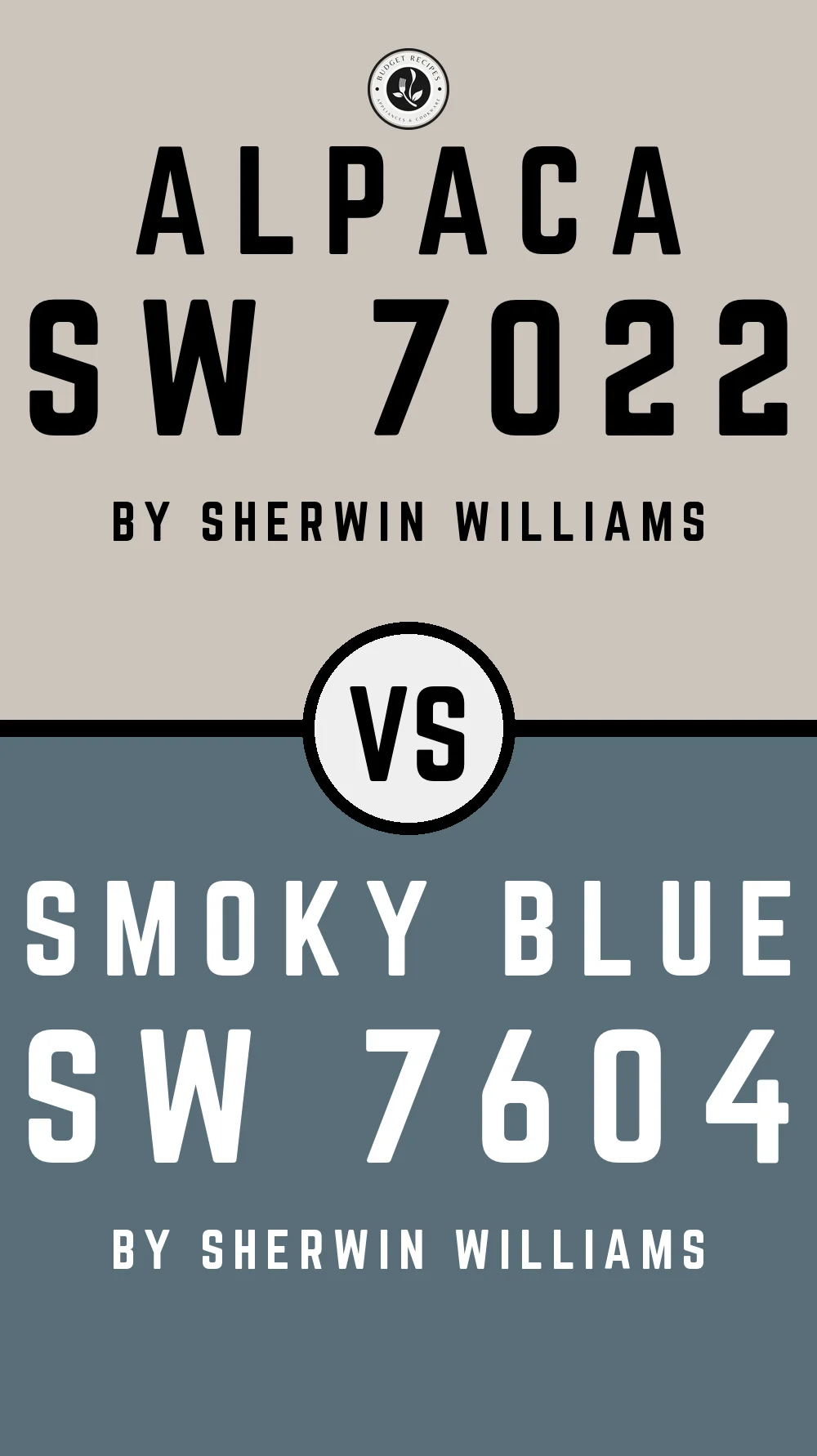 Alpaca by Sherwin Williams SW 7022 with Smoky Blue SW 7604