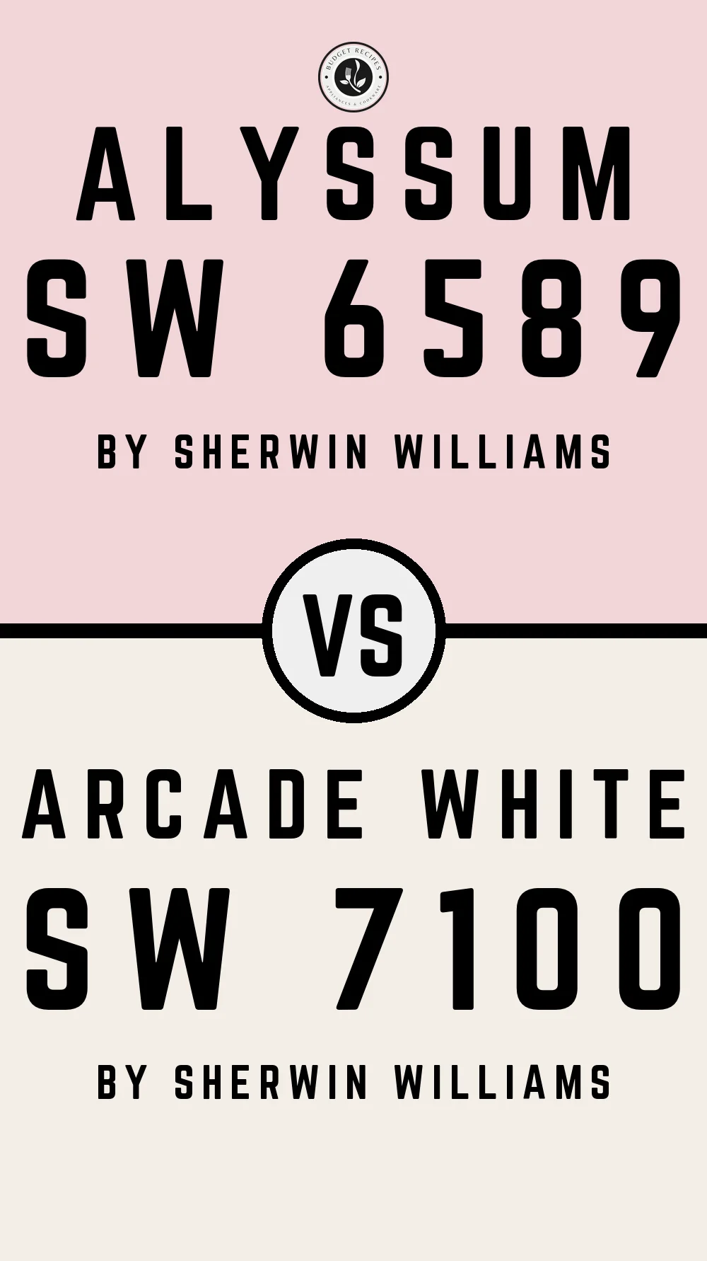 Alyssum SW 6589 vs Arcade White SW 7100