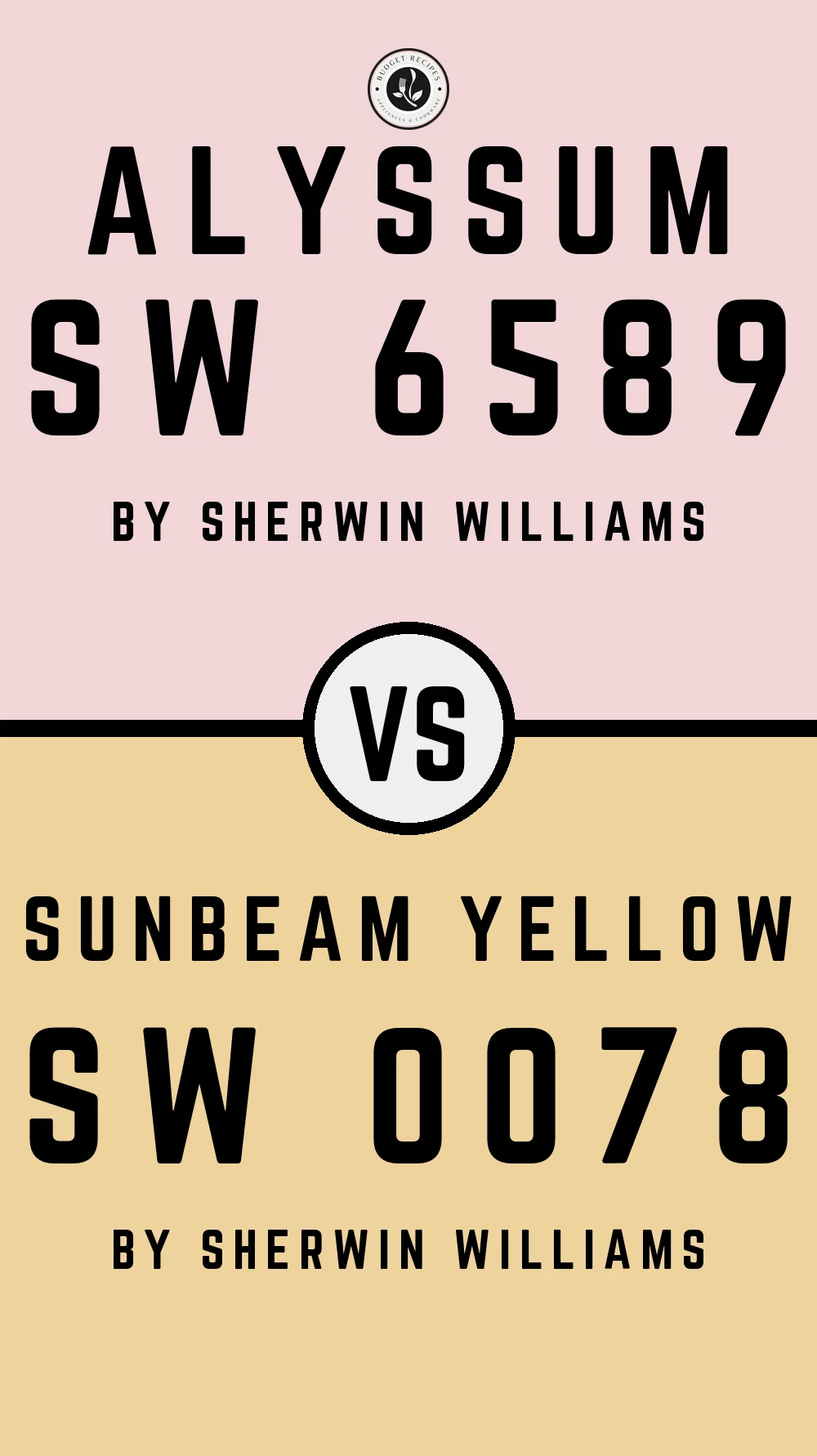 Alyssum SW 6589 vs Sunbeam Yellow SW 0078