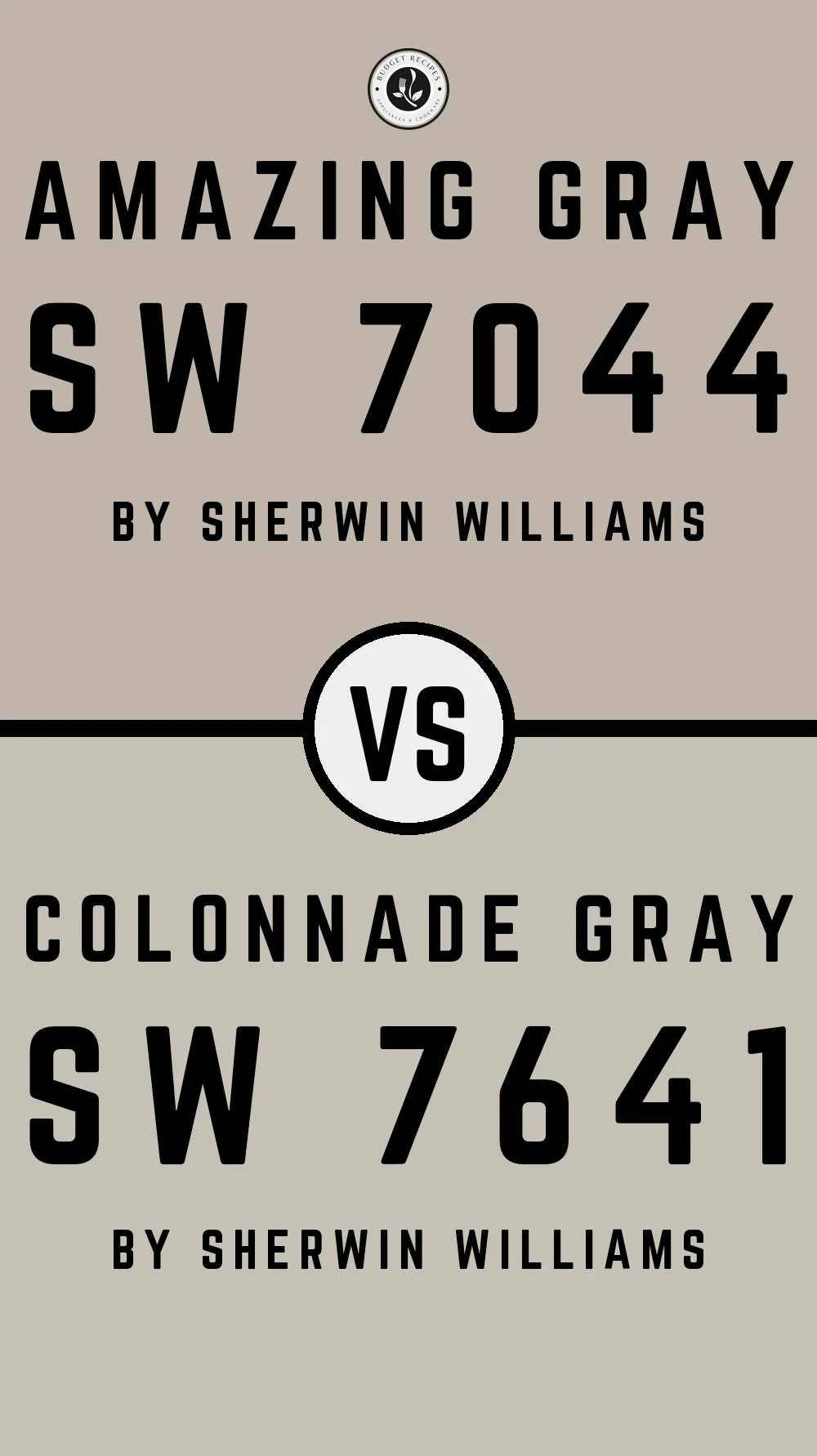 Amazing Gray by Sherwin Williams SW 7044 vs Colonnade Gray SW 7641