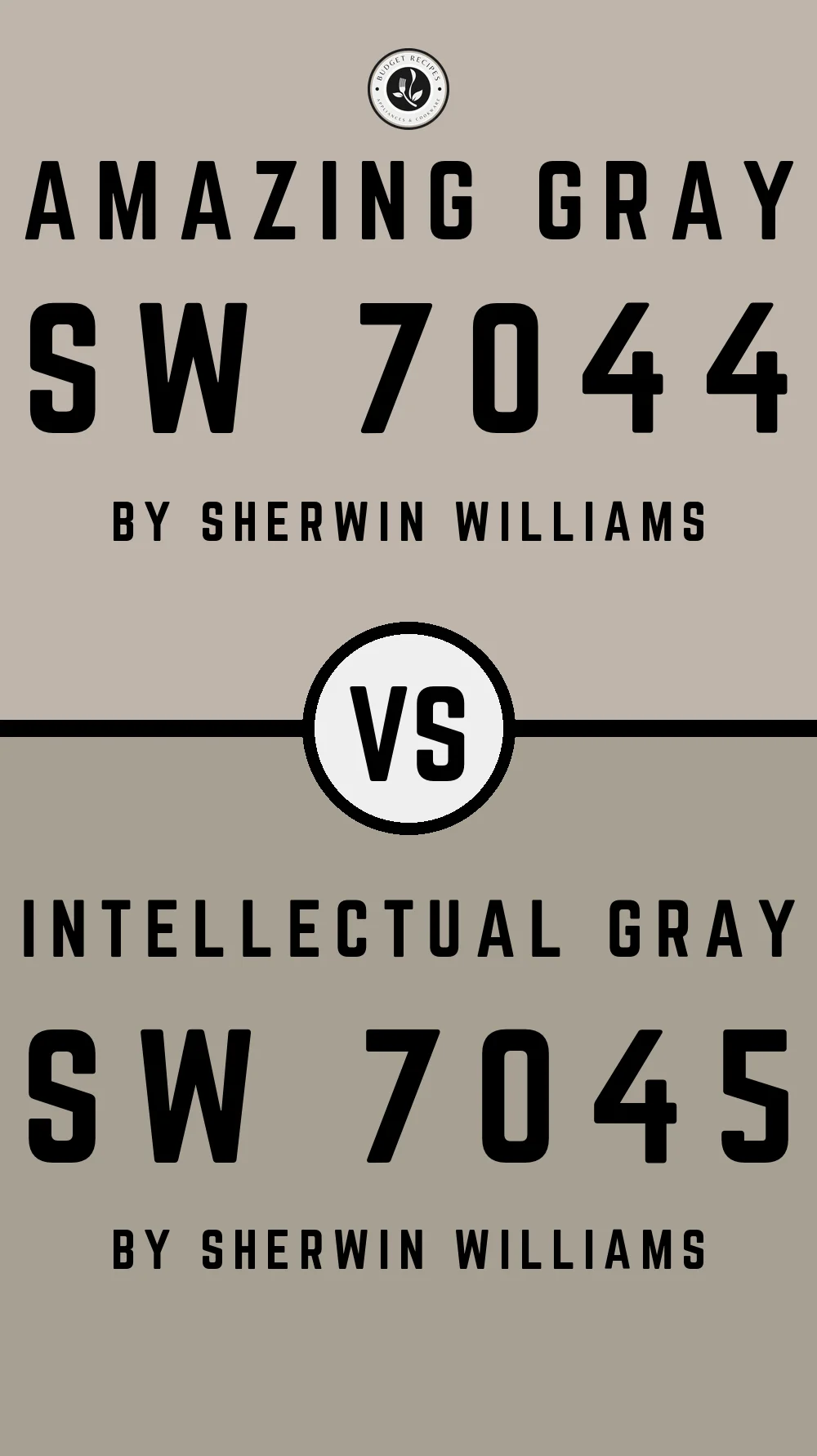 Amazing Gray by Sherwin Williams SW 7044 vs Intellectual Gray SW 7045