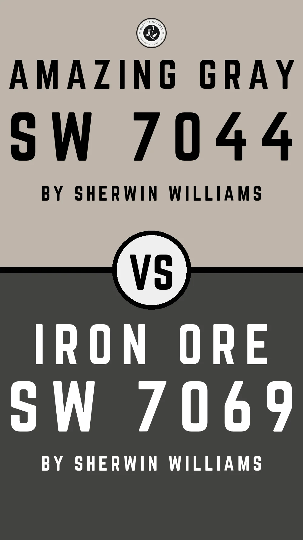 Amazing Gray SW 7044 vs Iron Ore SW 7069