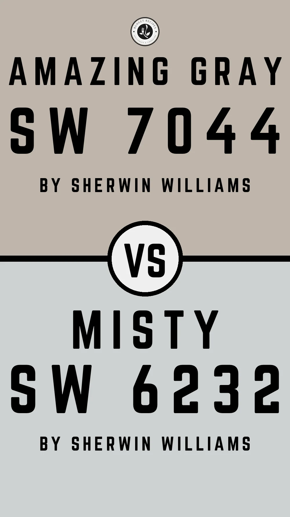 Amazing Gray by Sherwin Williams SW 7044 with Misty SW 6232