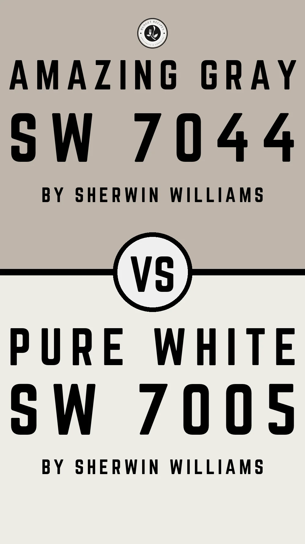 Amazing Gray SW 7044 vs Pure White SW 7005