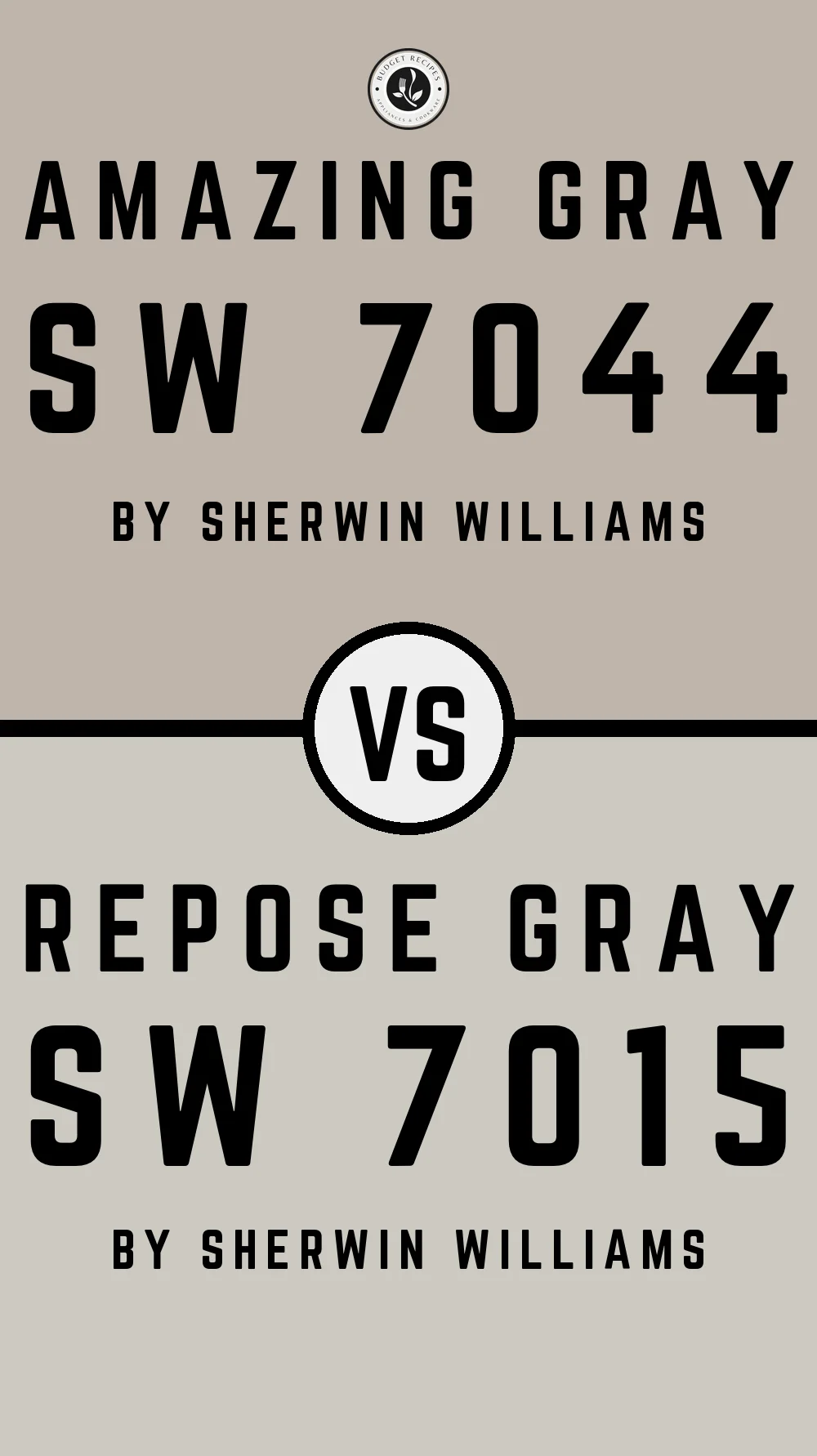 Amazing Gray by Sherwin Williams SW 7044 vs Repose Gray SW 7015