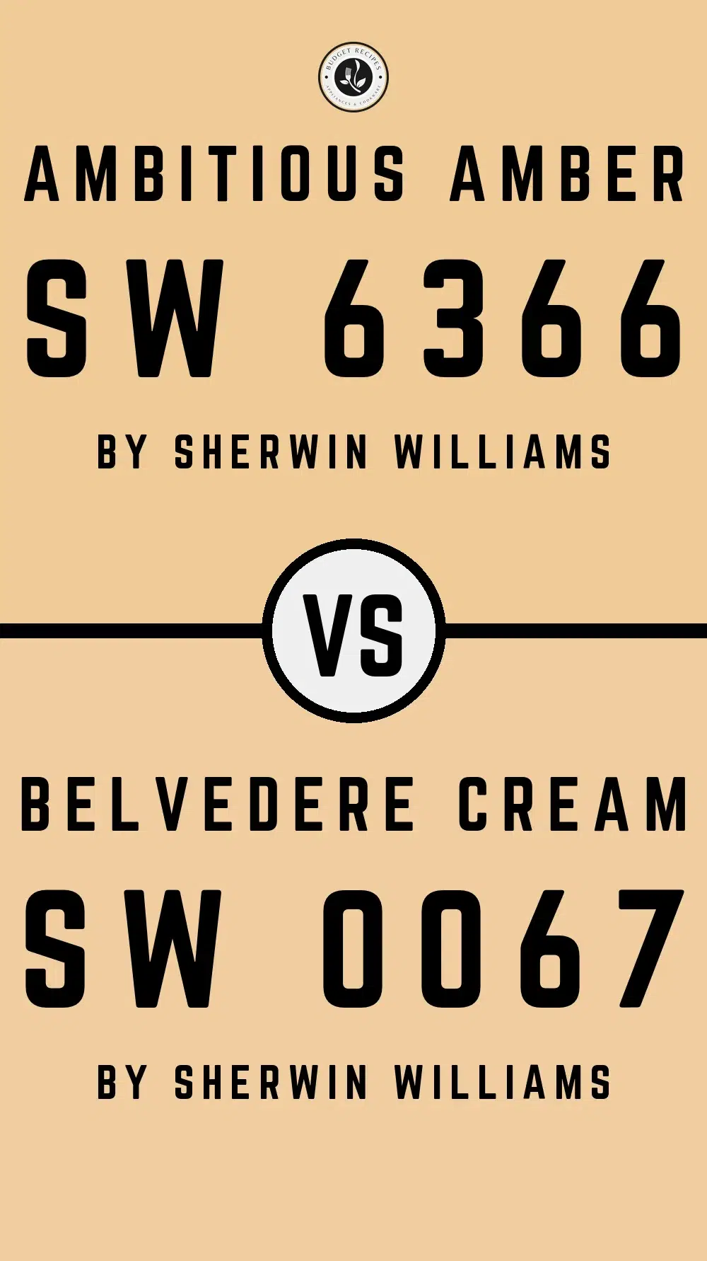 Ambitious Amber SW 6366 vs Belvedere Cream SW 0067