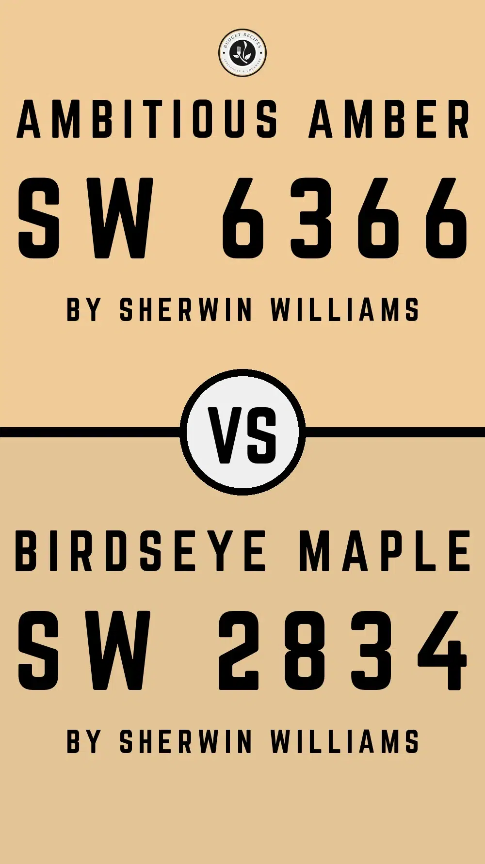 Ambitious Amber SW 6366 vs Birdseye Maple SW 2834
