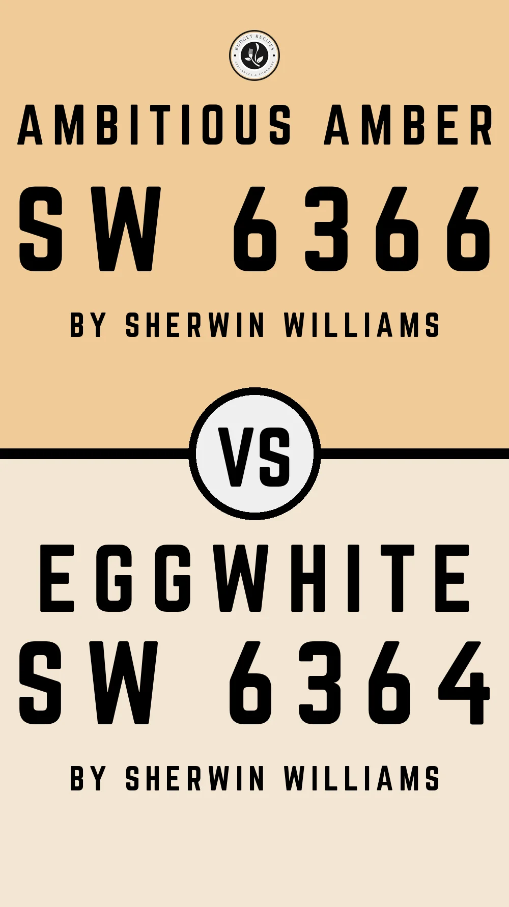 Ambitious Amber SW 6366 vs Eggwhite SW 6364