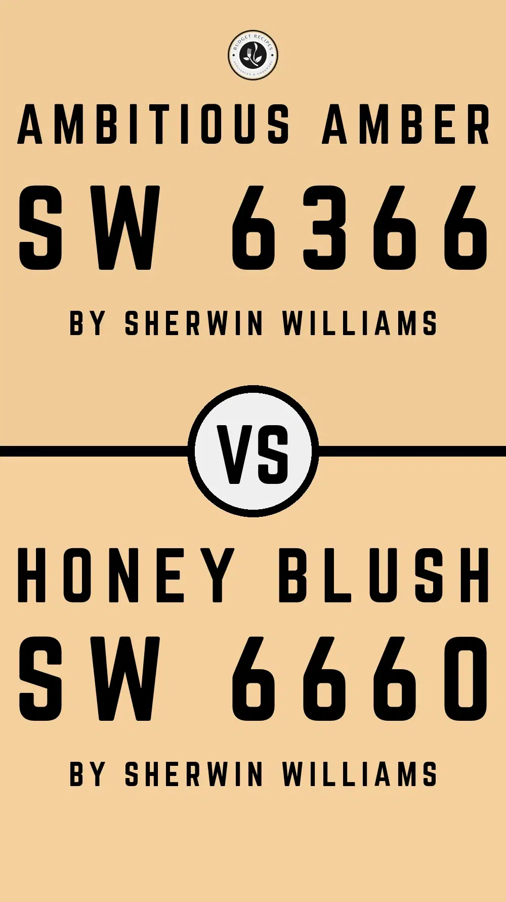 Ambitious Amber SW 6366 vs Honey Blush SW 6660