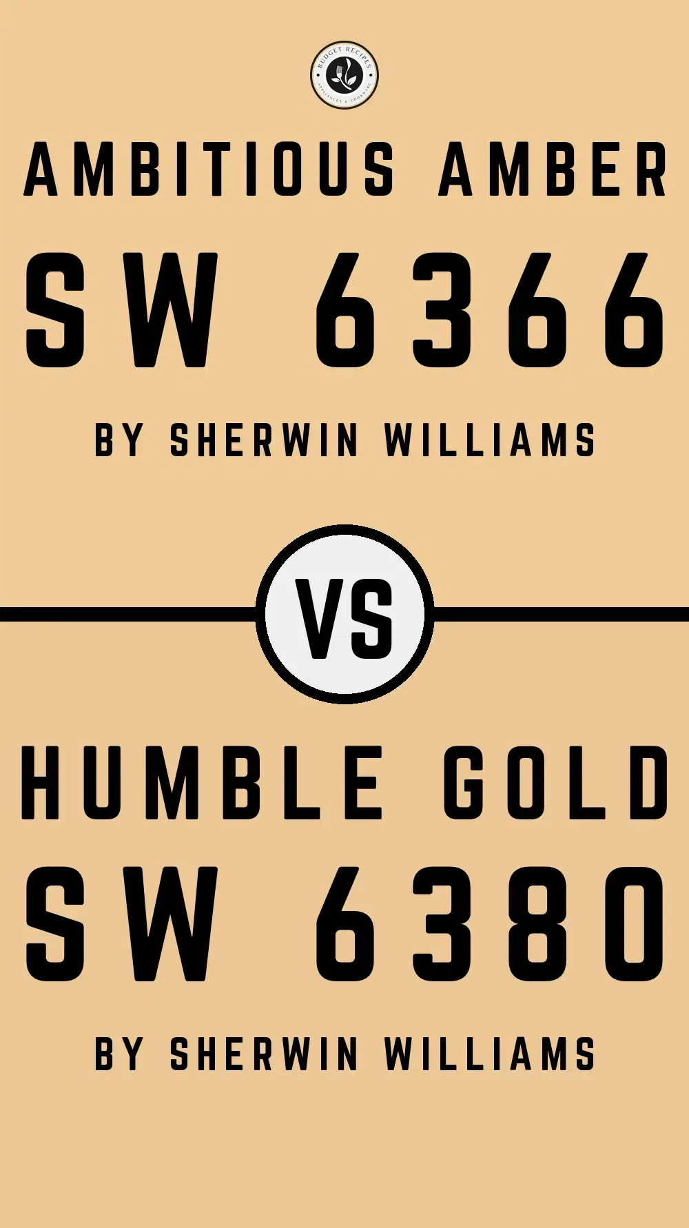 Ambitious Amber SW 6366 vs Humble Gold SW 6380