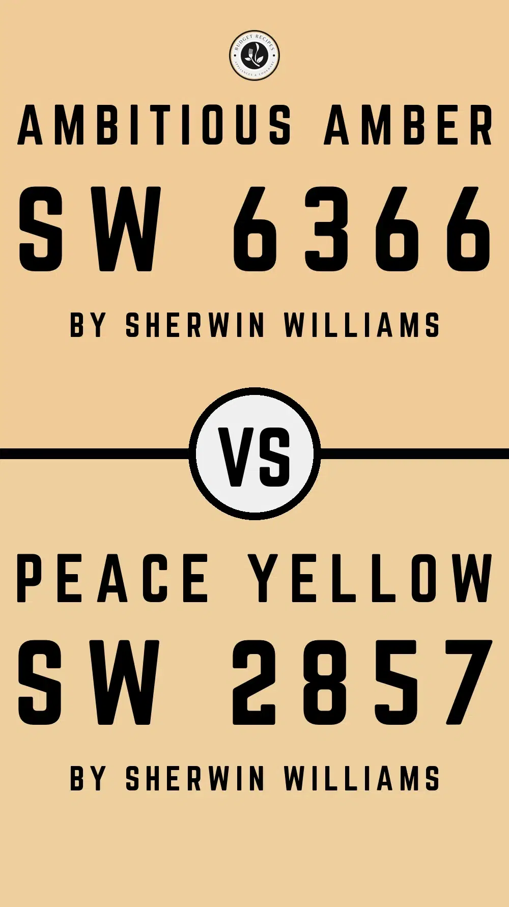 Ambitious Amber SW 6366 vs Peace Yellow SW 2857