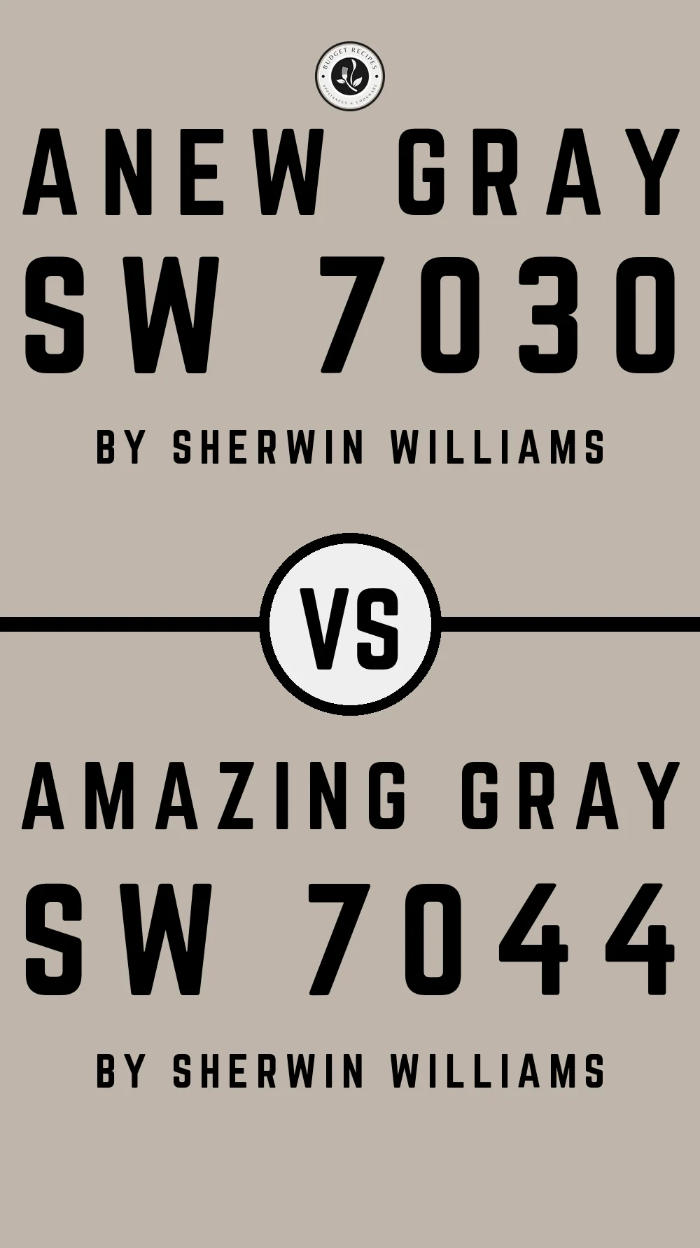 Anew Gray by Sherwin Williams SW 7030 vs Amazing Gray SW 7044