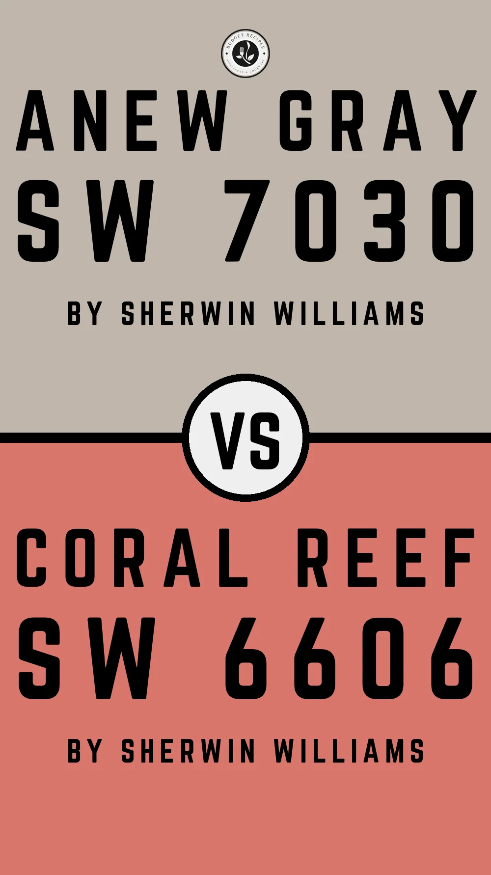 Anew Gray by Sherwin Williams SW 7030 With Coral Reef SW 6606