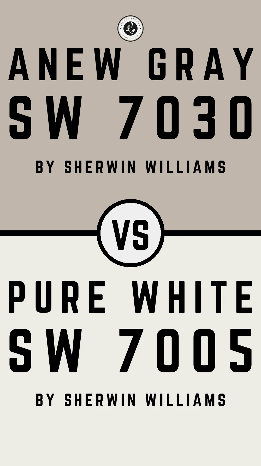 Anew Gray SW 7030 vs Pure White SW 7005