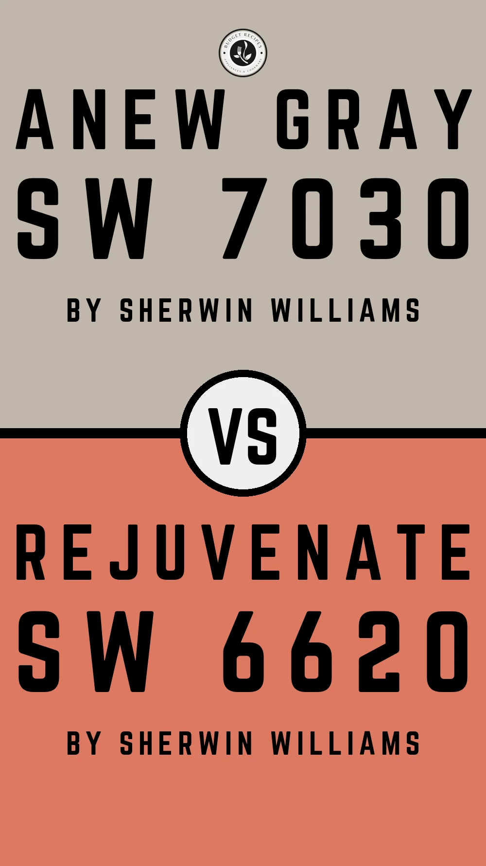 Anew Gray by Sherwin Williams SW 7030 With Rejuvenate SW 6620