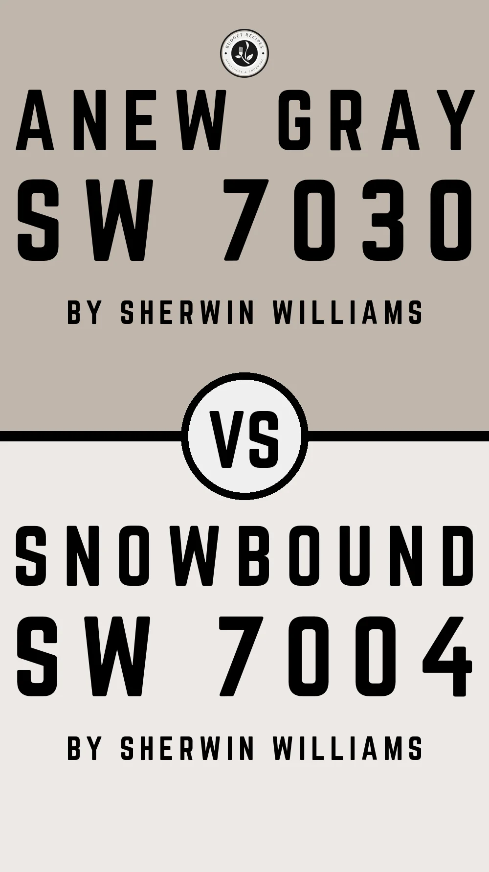 Anew Gray SW 7030 vs Snowbound SW 7004