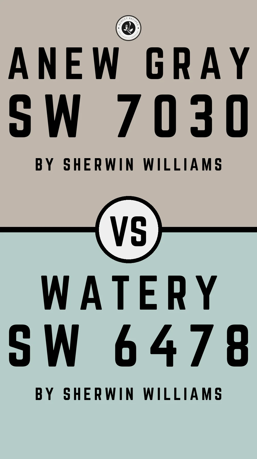 Anew Gray by Sherwin Williams SW 7030 With Watery SW 6478