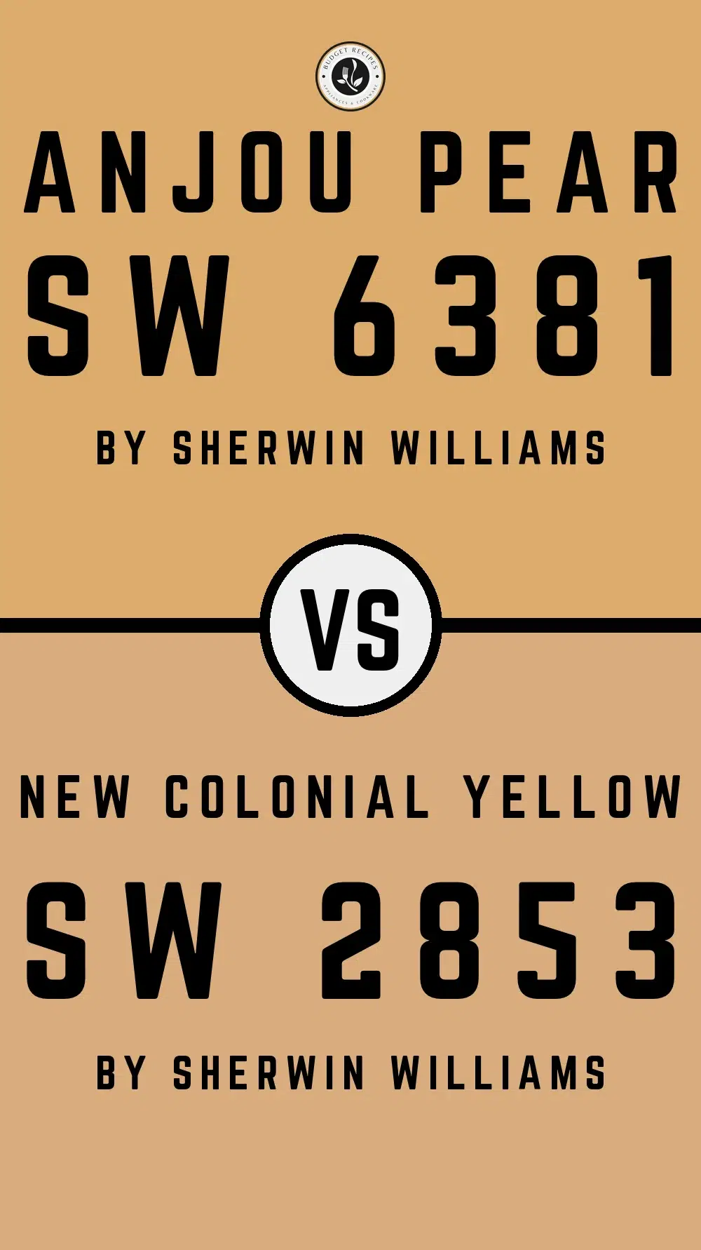 Anjou Pear SW 6381 vs New Colonial Yellow SW 2853