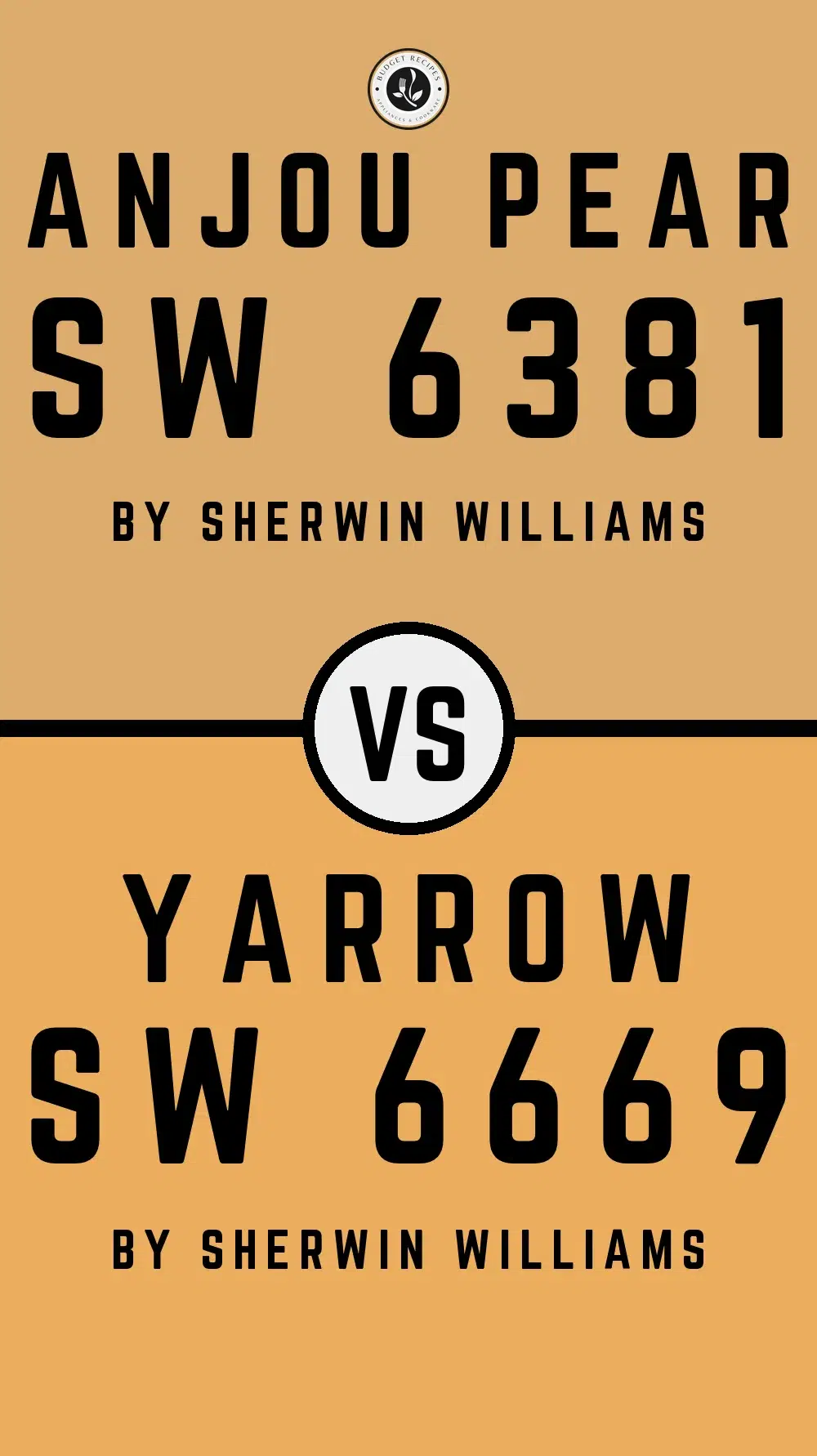 Anjou Pear SW 6381 vs Yarrow SW 6669