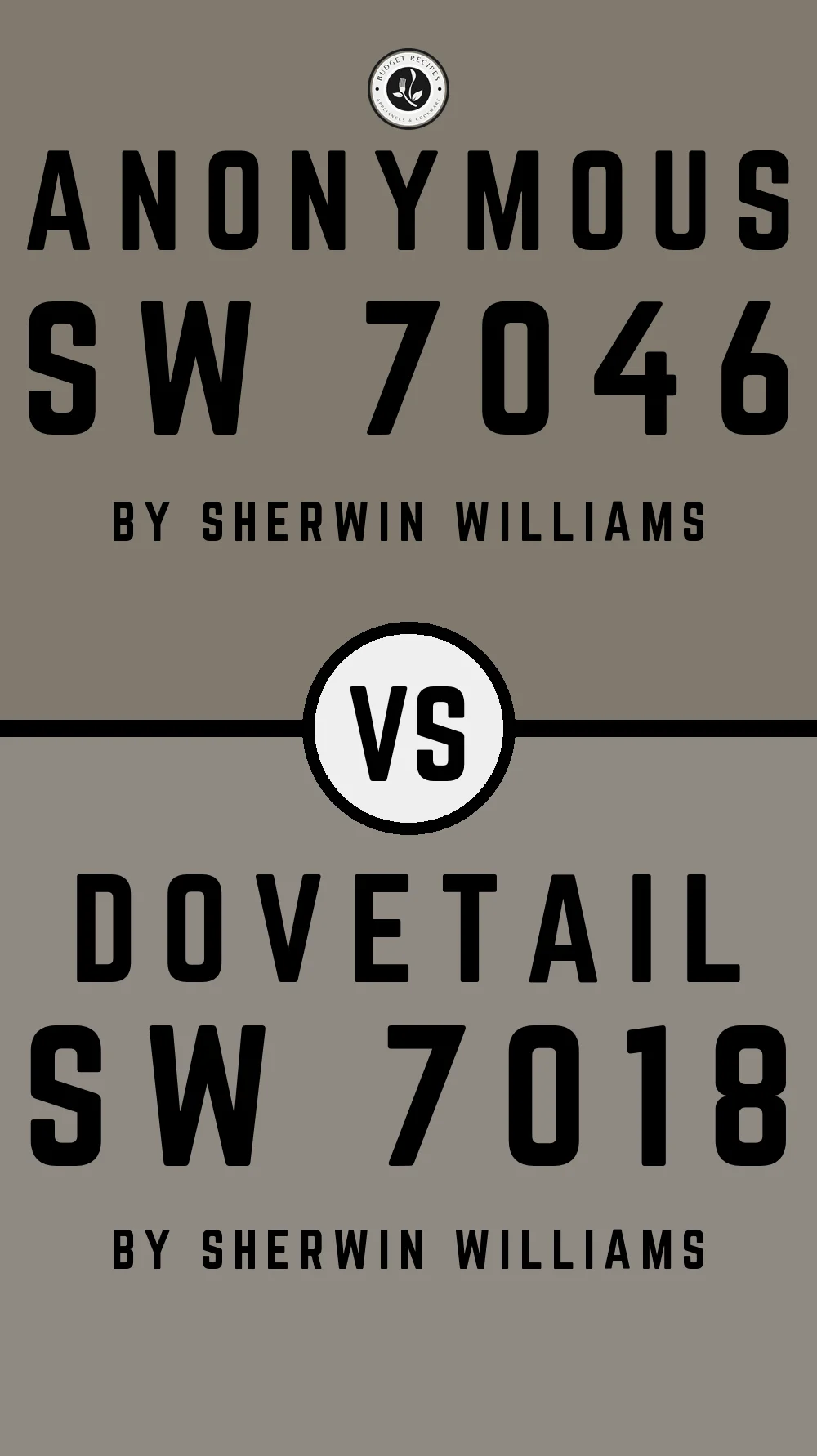 Anonymous by Sherwin Williams SW 7046 vs Dovetail SW 7018