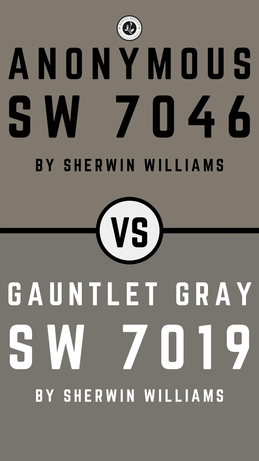 Anonymous by Sherwin Williams SW 7046 vs Gauntlet Gray SW 7019