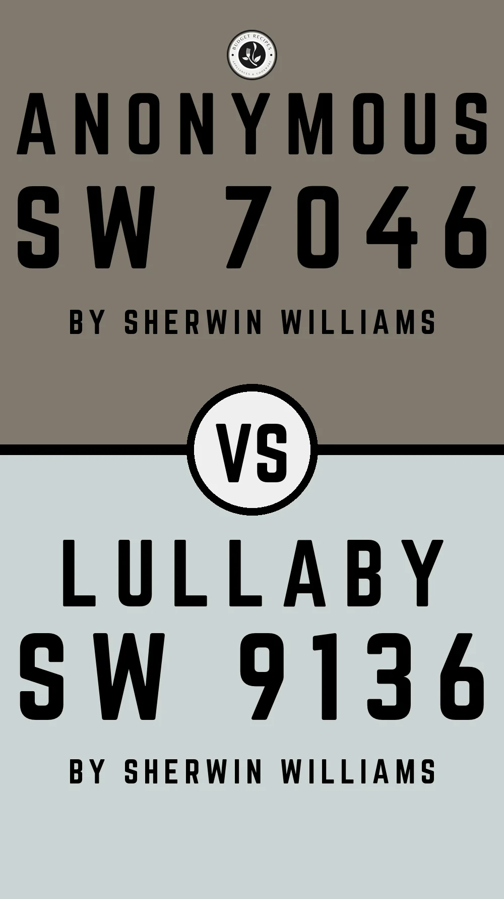 Anonymous by Sherwin Williams SW 7046 With Lullaby SW 9136