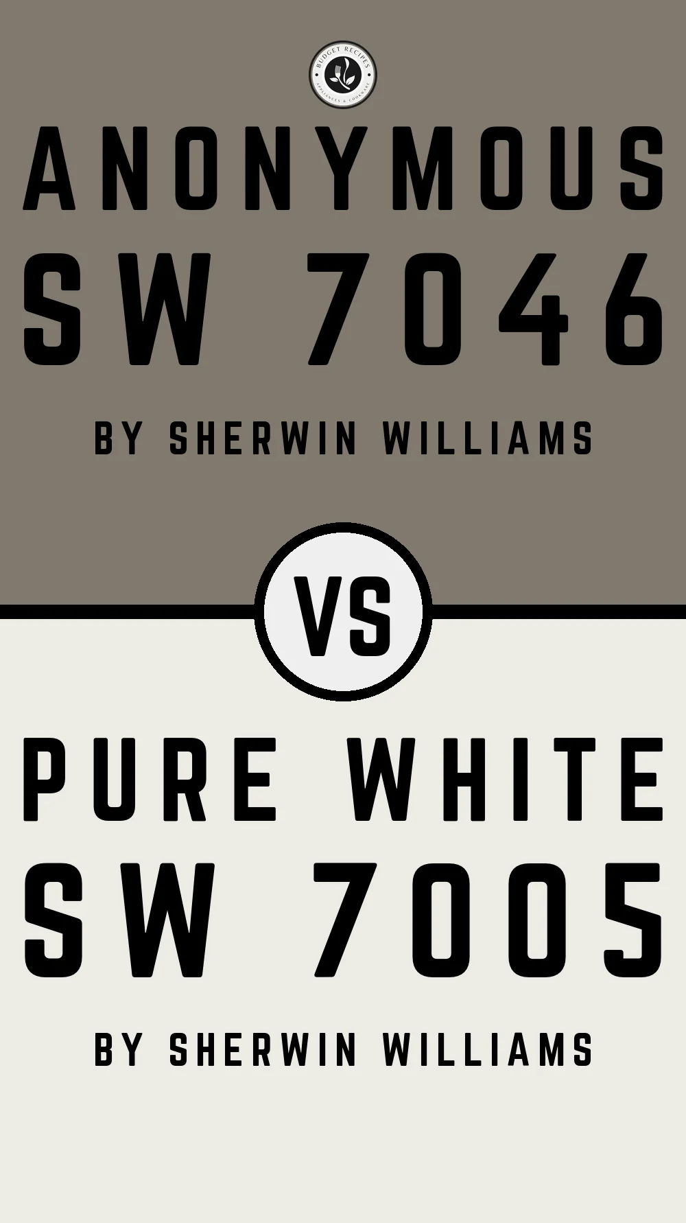Anonymous SW 7046 vs Pure White SW 7005