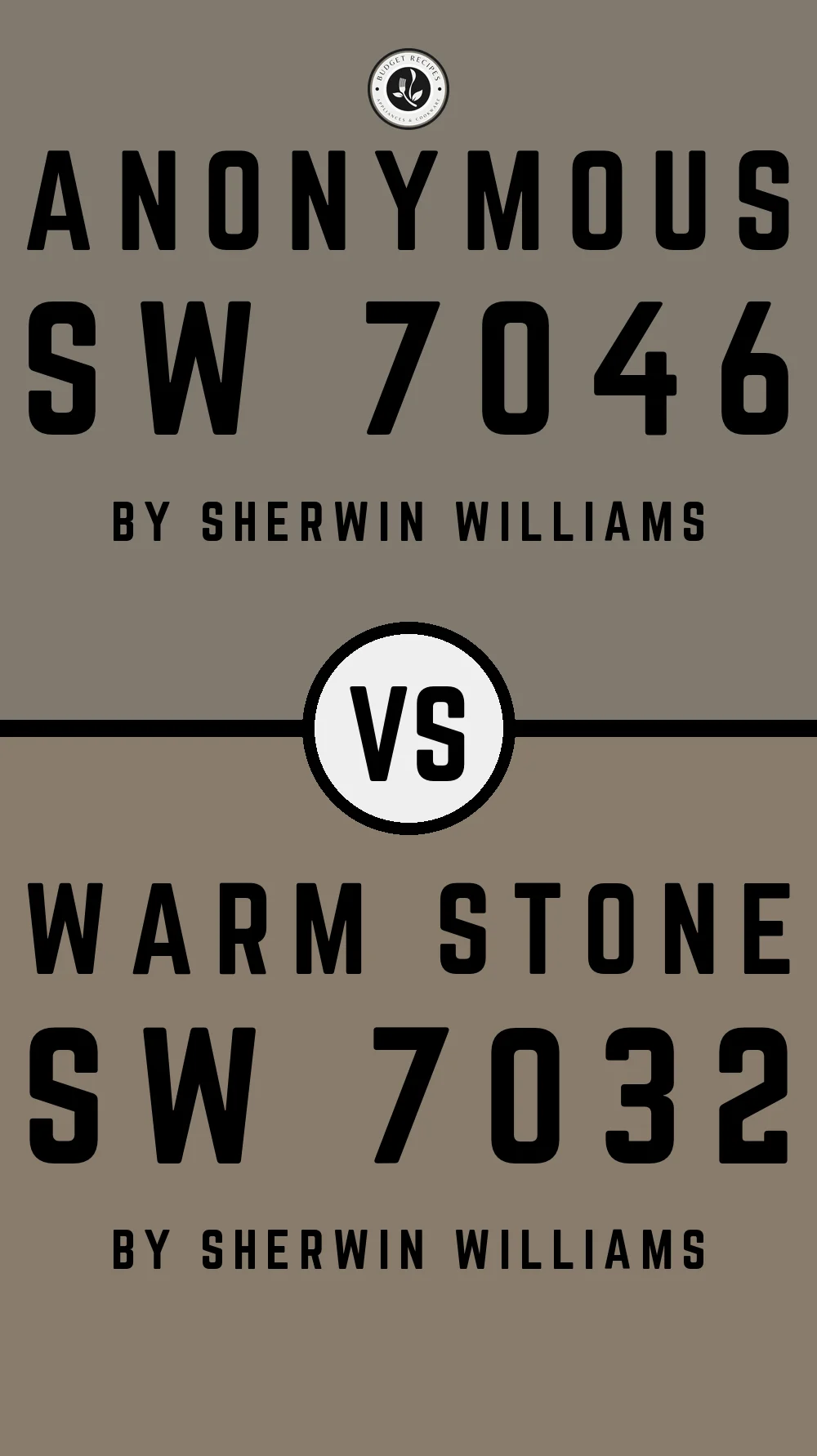 Anonymous by Sherwin Williams SW 7046 vs Warm Stone SW 7032