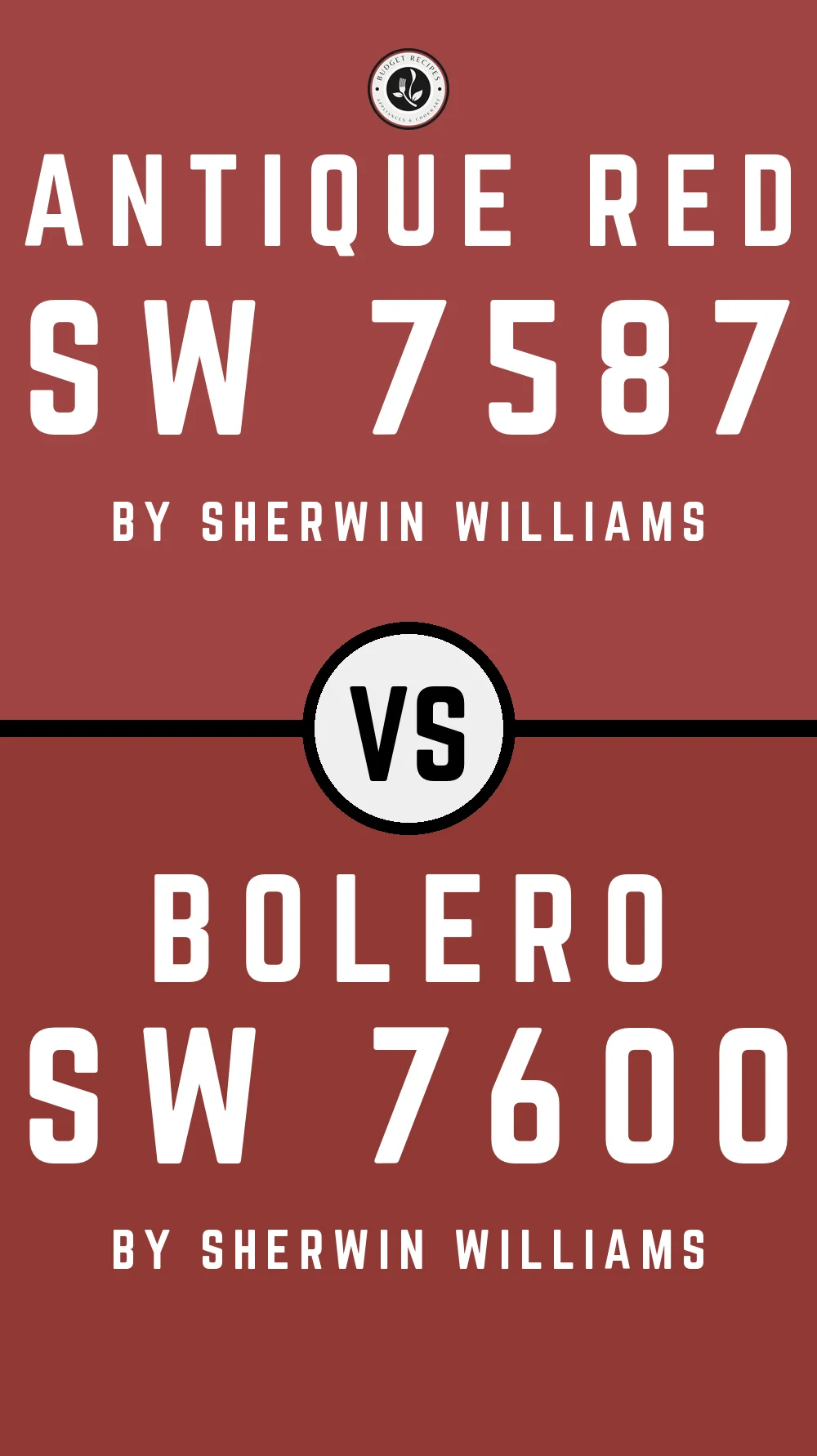 Antique Red SW 7587 vs Bolero SW 7600