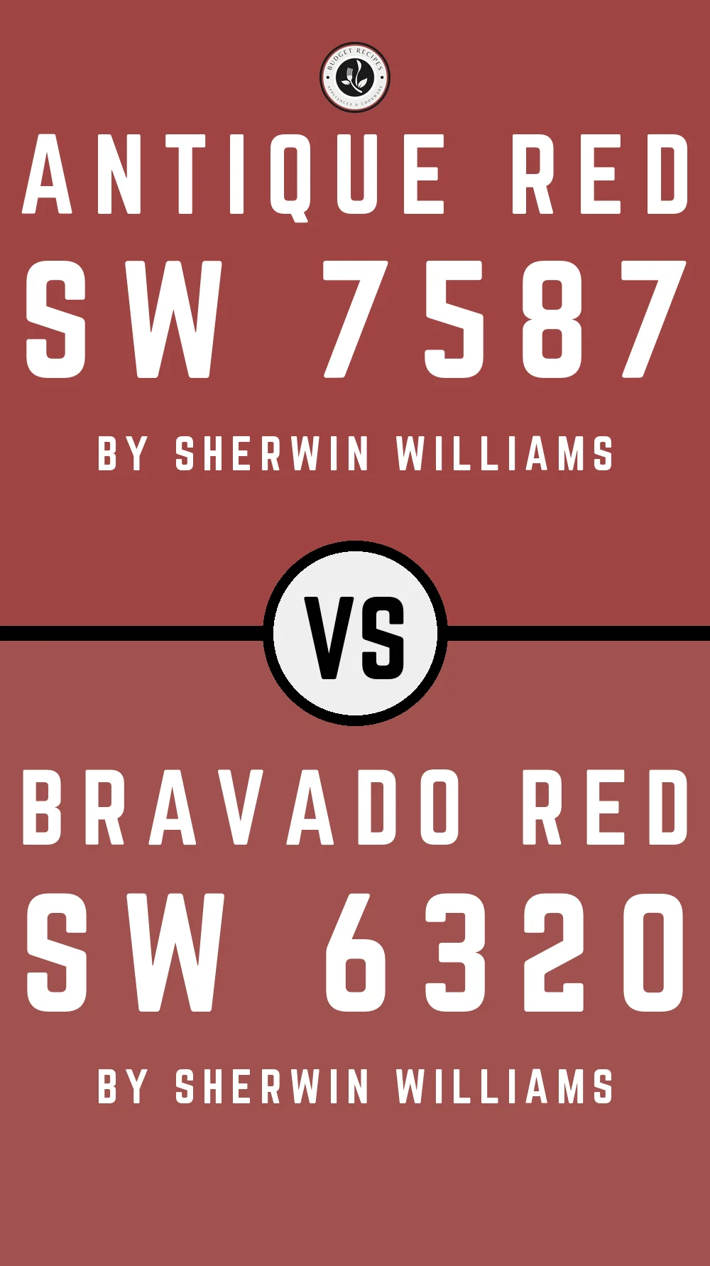 Antique Red SW 7587 vs Bravado Red SW 6320