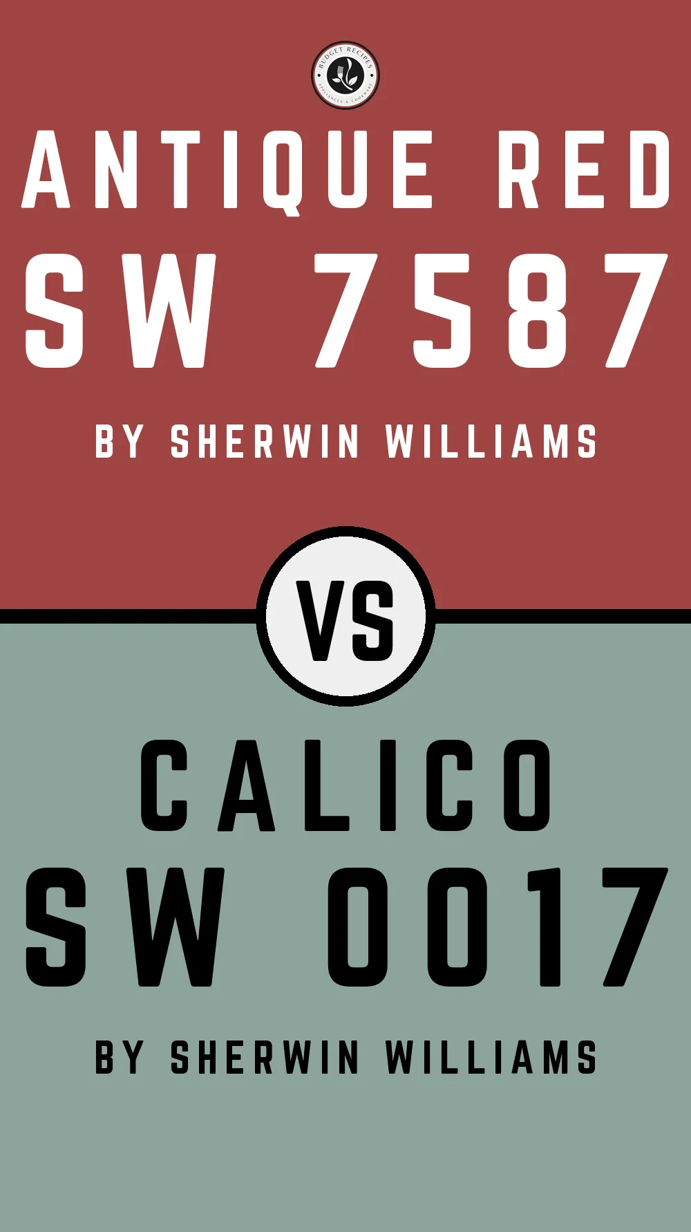 Antique Red SW 7587 vs Calico SW 0017