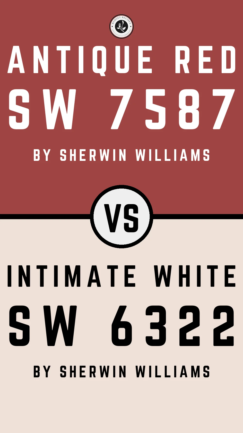 Antique Red SW 7587 vs Intimate White SW 6322