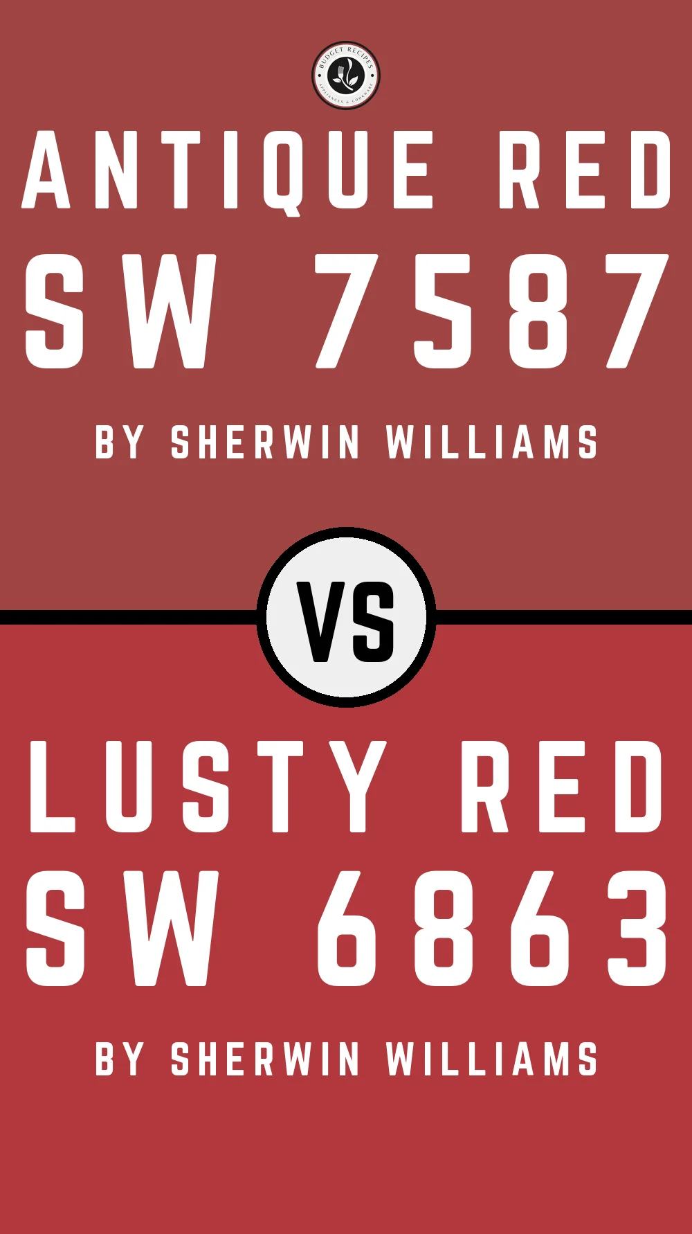 Antique Red SW 7587 vs Lusty Red SW 6863
