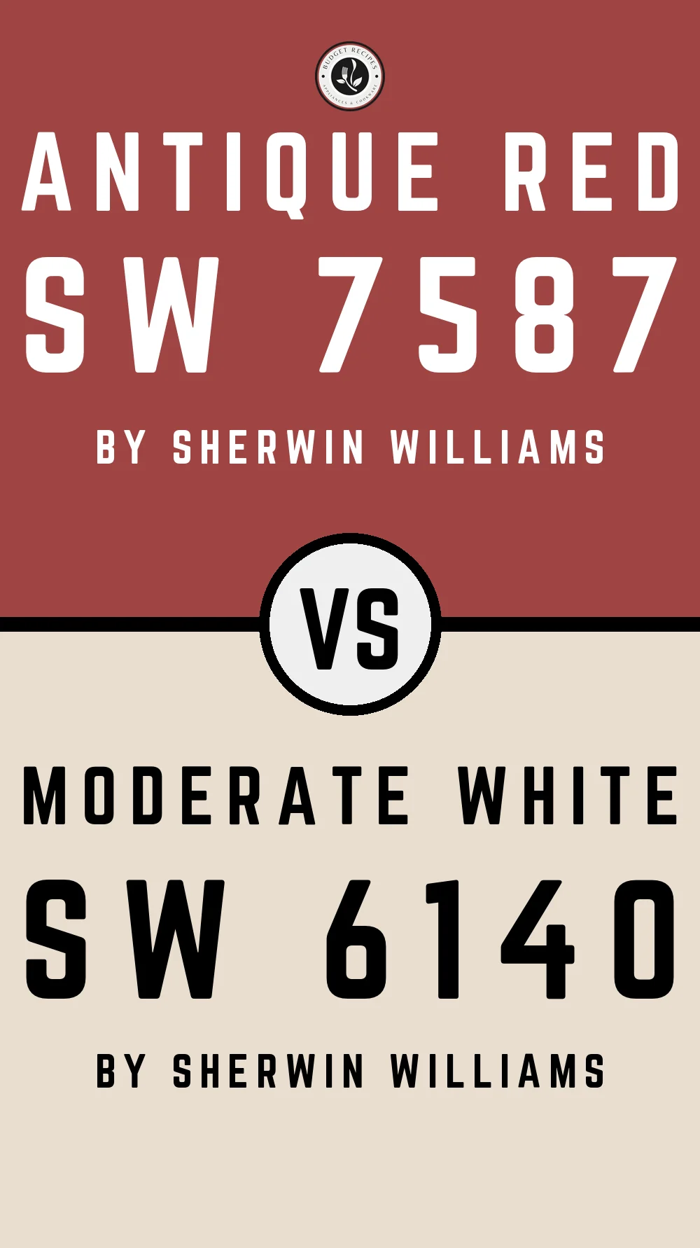 Antique Red SW 7587 vs Moderate White SW 6140