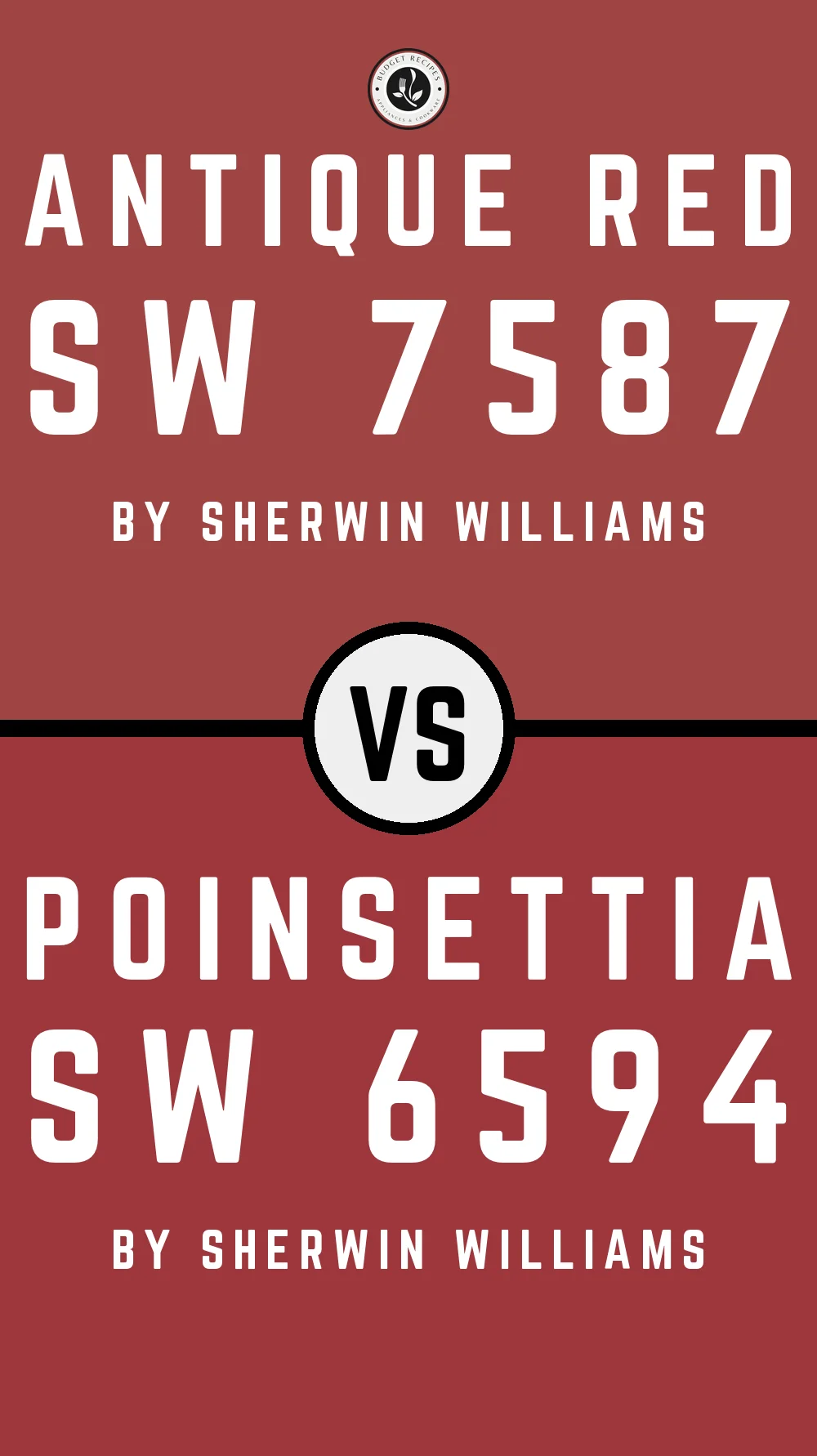 Antique Red SW 7587 vs Poinsettia SW 6594