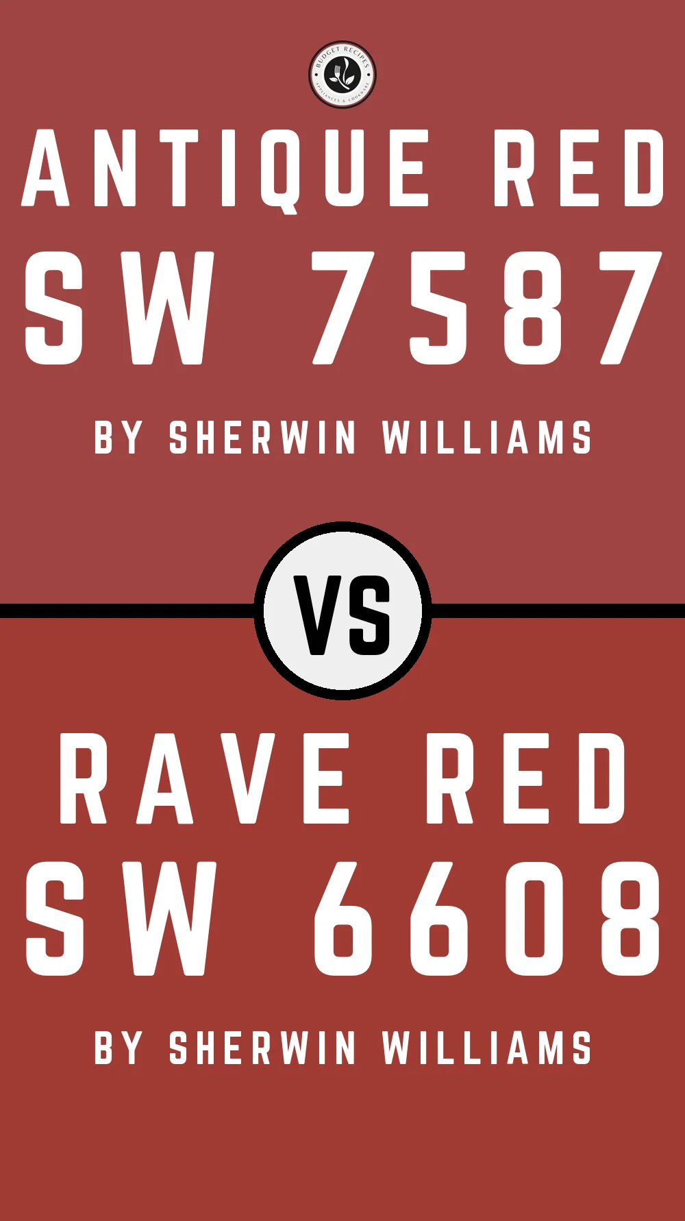 Antique Red SW 7587 vs Rave Red SW 6608