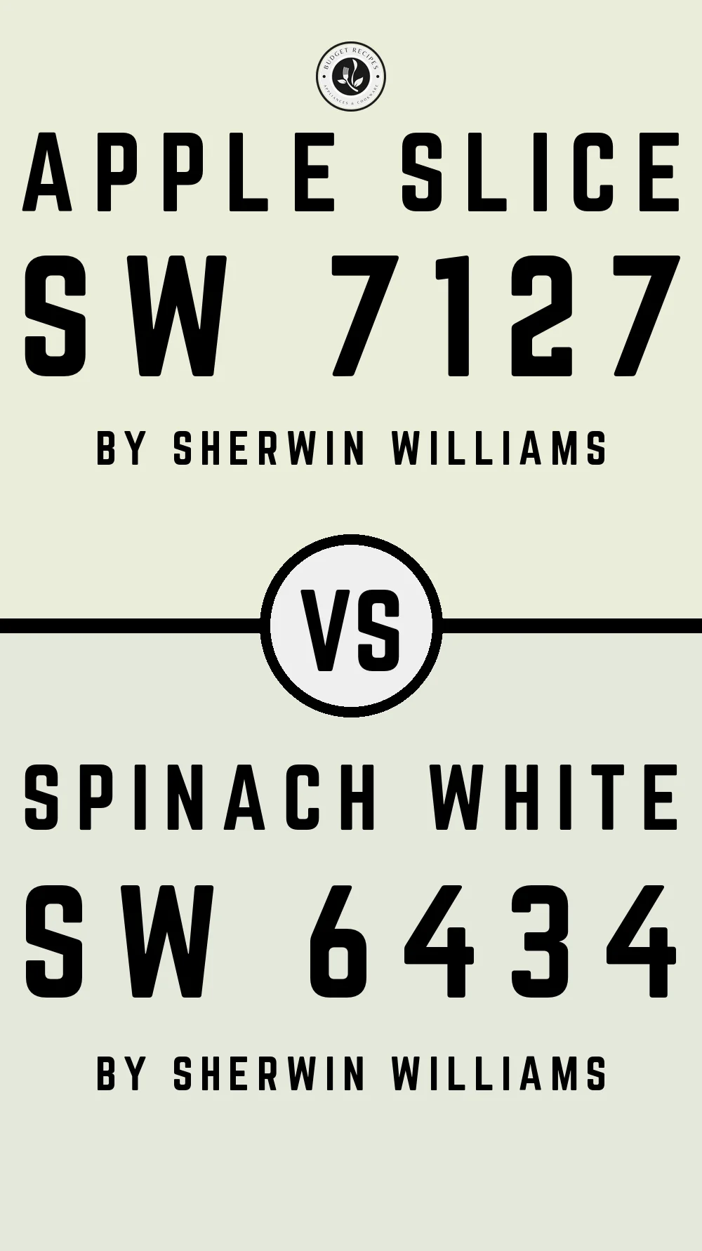 Apple Slice SW 7127 vs Spinach White SW 6434