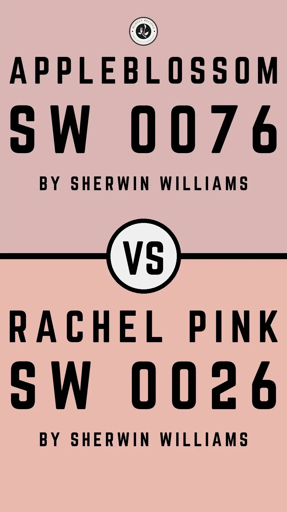 Appleblossom SW 0076 vs Rachel Pink SW 0026