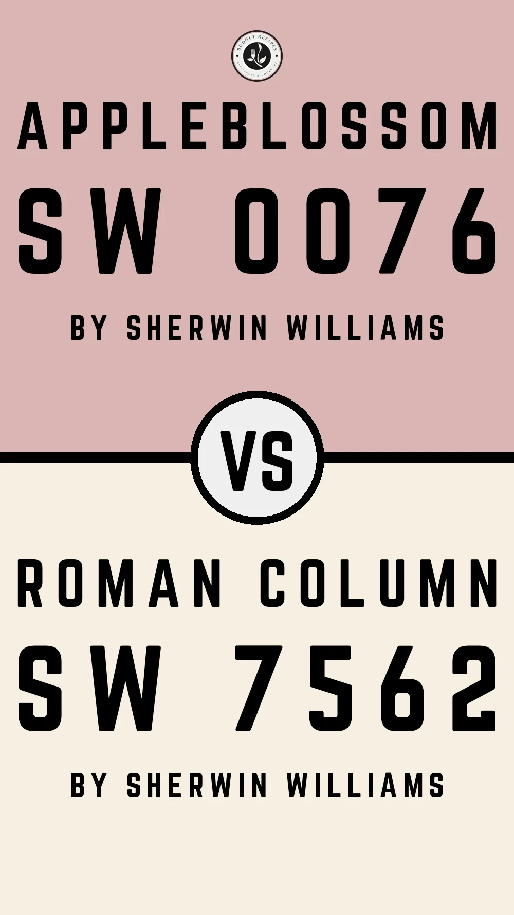 Appleblossom SW 0076 vs Roman Column SW 7562