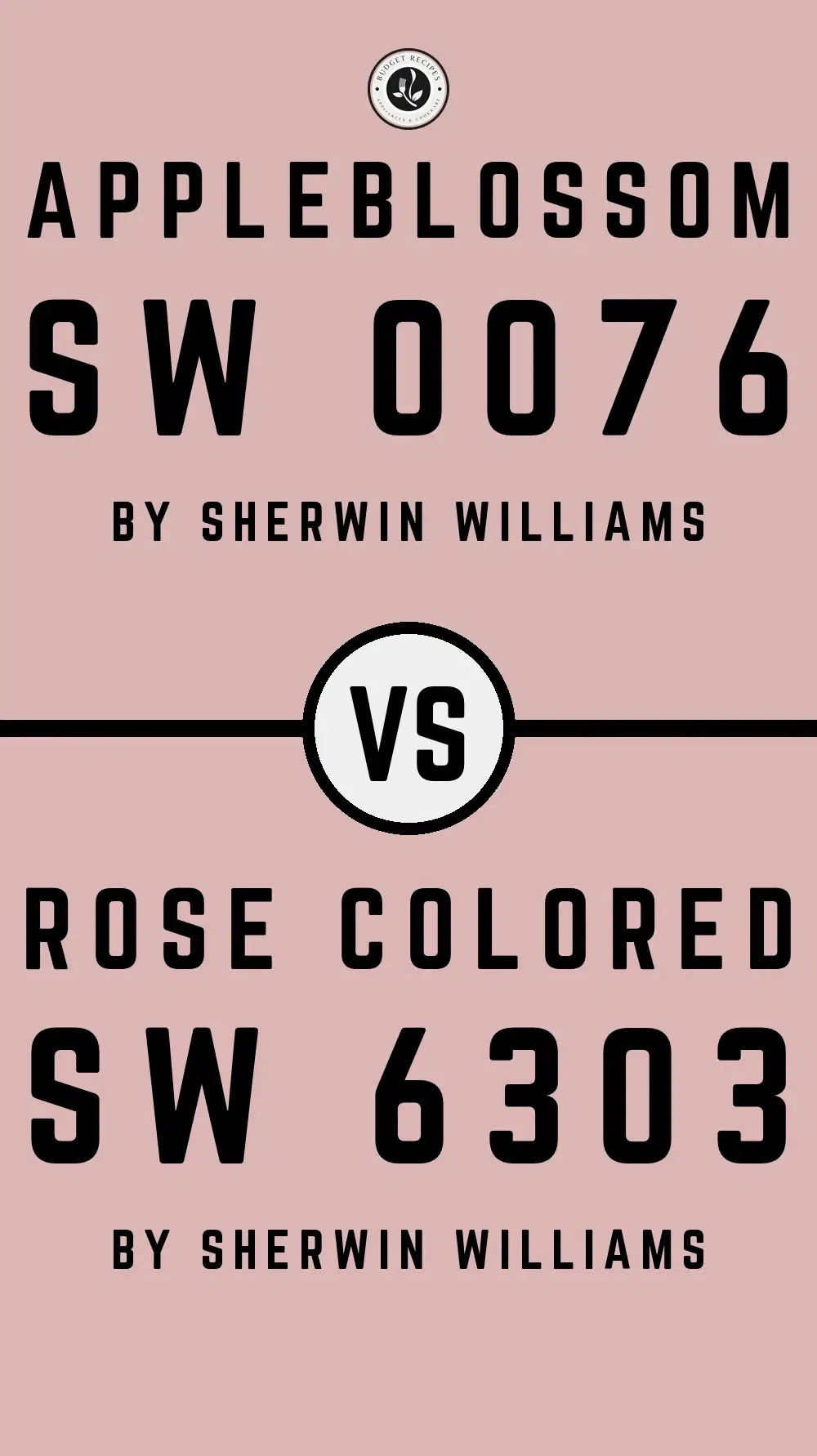 Appleblossom SW 0076 vs Rose Colored SW 6303