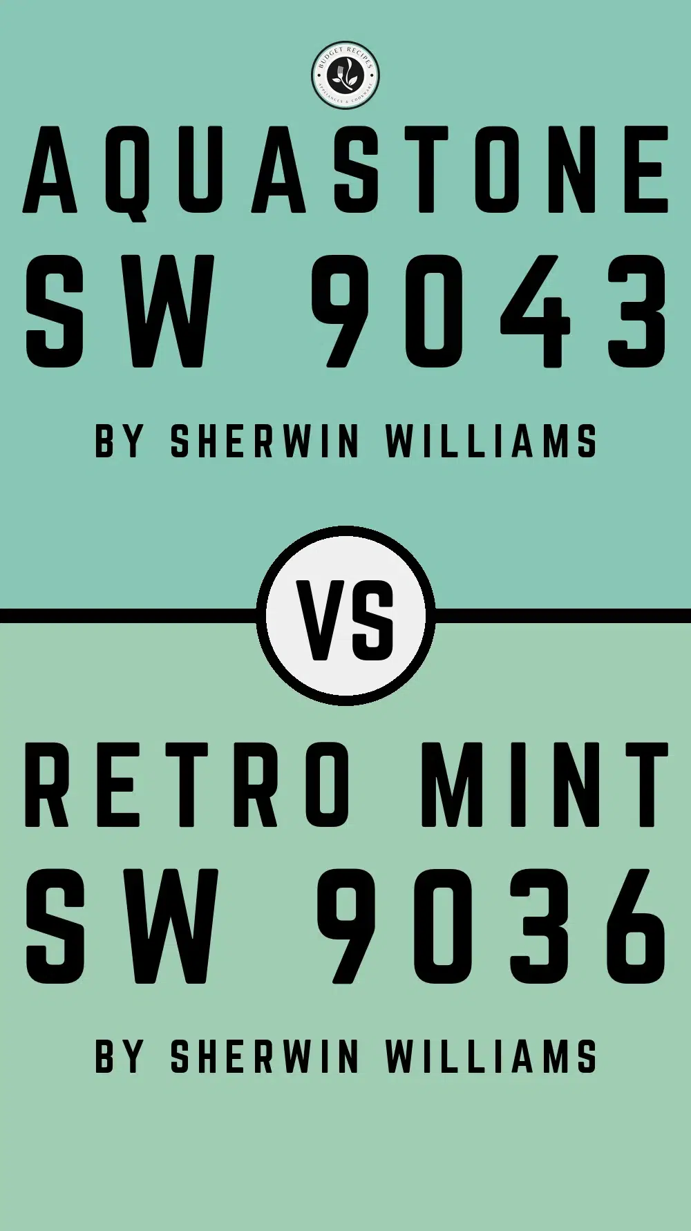 Aquastone SW 9043 vs Retro Mint SW 9036