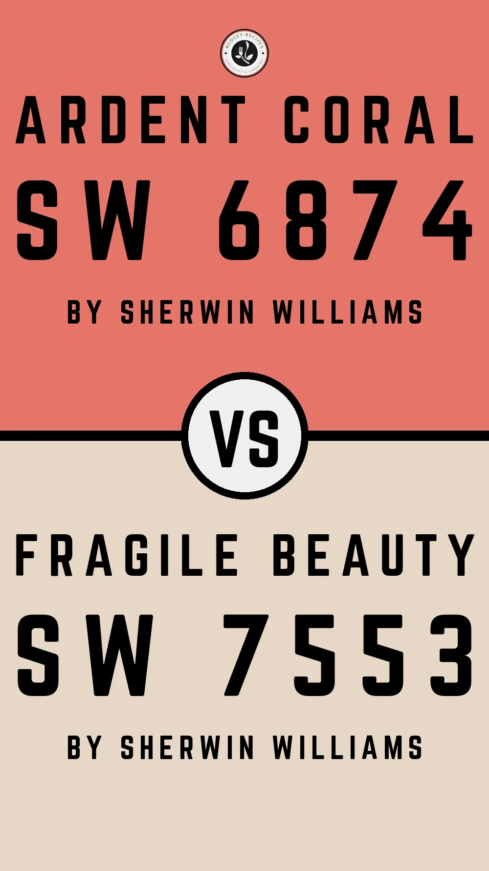 Ardent Coral SW 6874 vs Fragile Beauty SW 7553