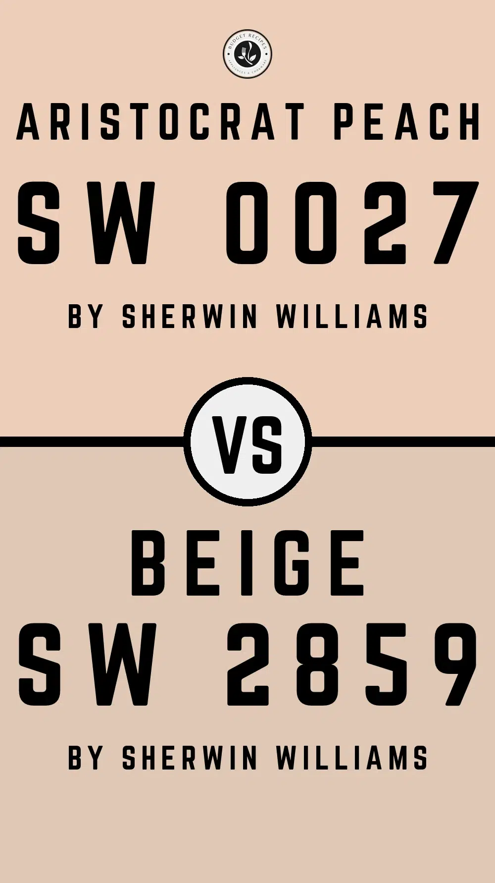 Aristocrat Peach SW 0027 vs Beige SW 2859