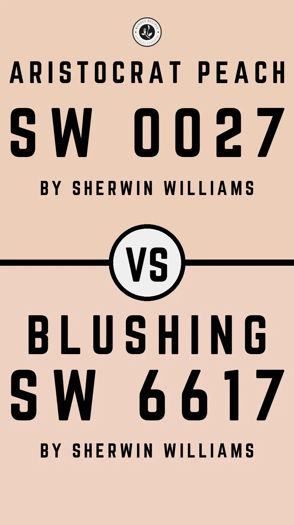 Aristocrat Peach SW 0027 vs Blushing SW 6617