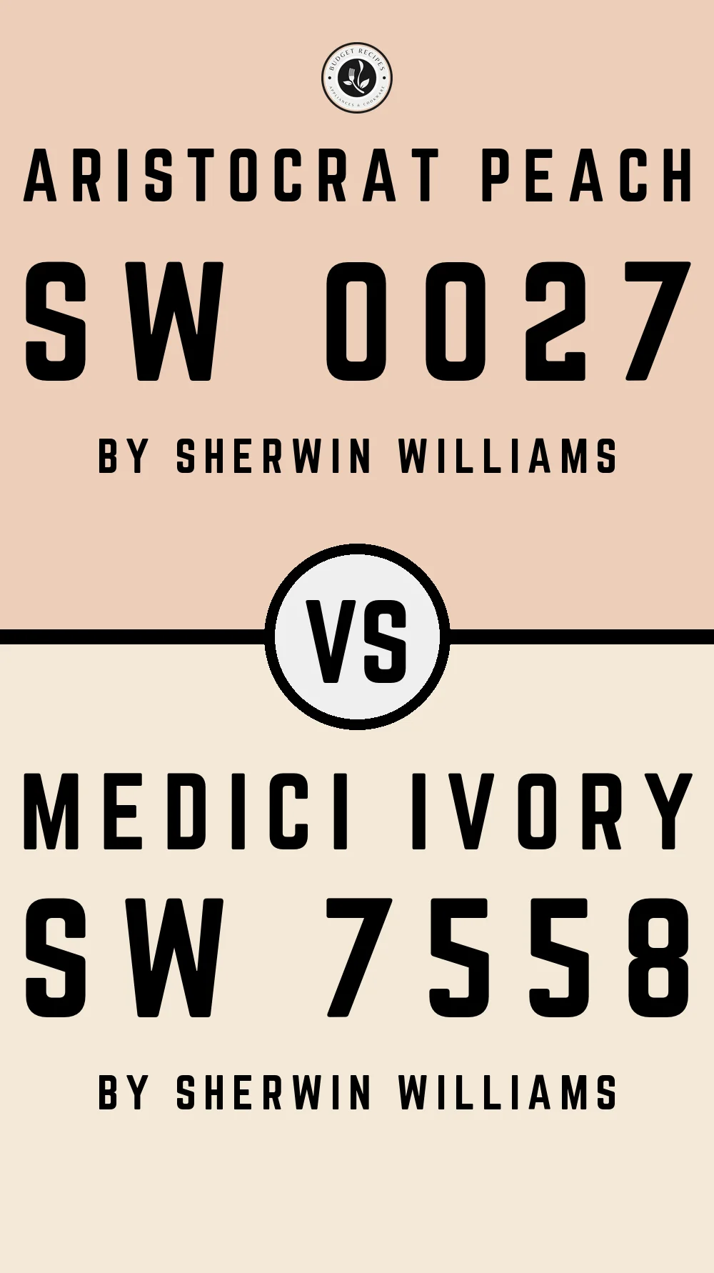 Aristocrat Peach SW 0027 vs Medici Ivory SW 7558