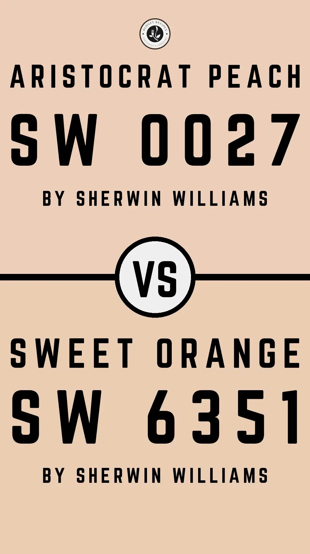 Aristocrat Peach SW 0027 vs Sweet Orange SW 6351