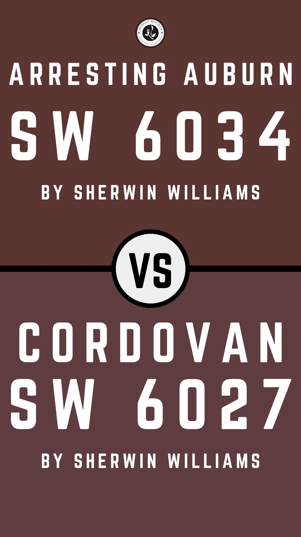 Arresting Auburn SW 6034 vs Cordovan SW 6027