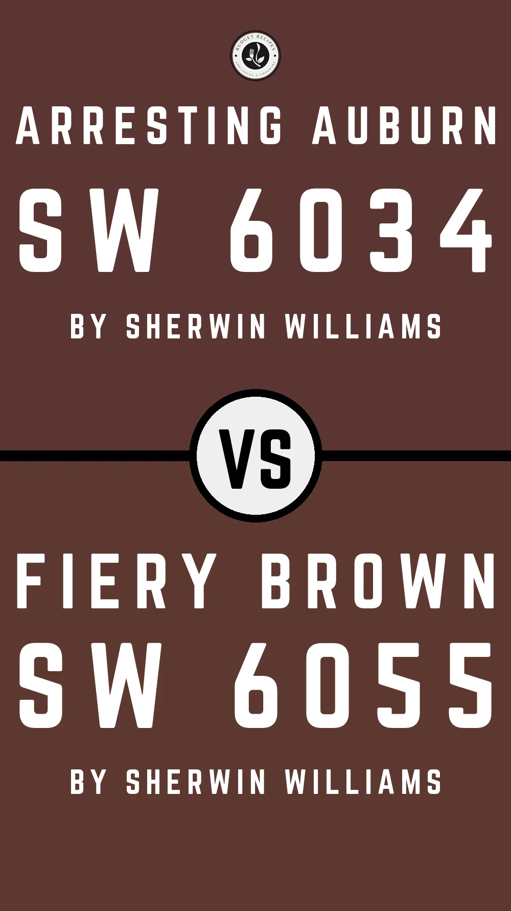 Arresting Auburn SW 6034 vs Fiery Brown SW 6055